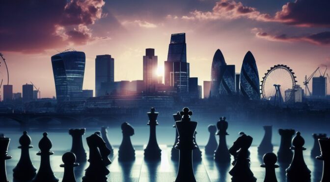 London City Skyline Chess Pieces